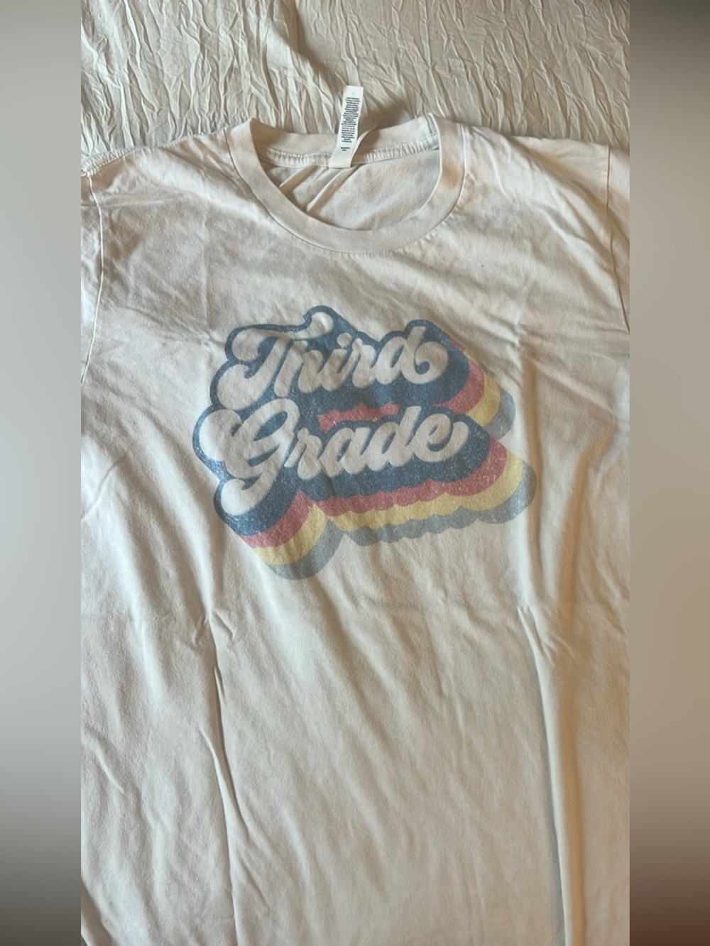 Third Grade Retro Graphic Teacher Tee - White